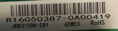 MAIN FUENTE PARA TV HISENSE / NUMERO DE PARTE 200687 / TP.MS3393.PB851 / G1614G8 / LHD32D50US / R16050387 / PANEL JHD315DH-E81\S12\FM\ROH / MODELO 32H3B1H3B1 - Imagen 3